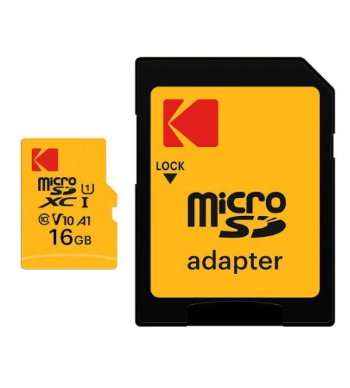 KODAK mSD 16GB UHS-I U1/V10/C10 Y/R/B Card+Adapter